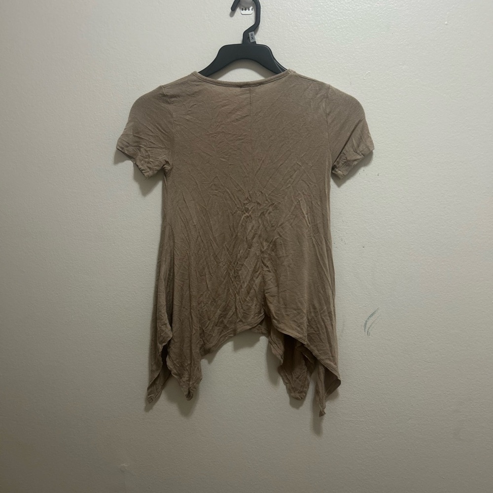 Elegant Tan Short Sleeve Women's Top